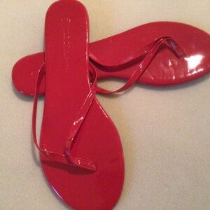 Red patent flip flops by Wild Diva.  NWOT.  Size 9